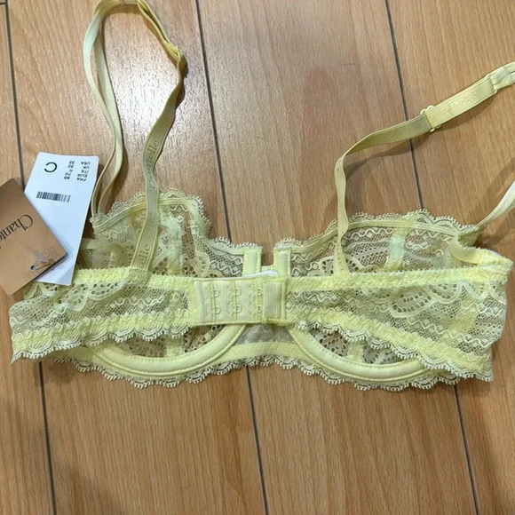 CHANTELLE NWT Light Yellow Merci Demi Bra Lace 1745 Citrus 32C - Picture 6 of 7